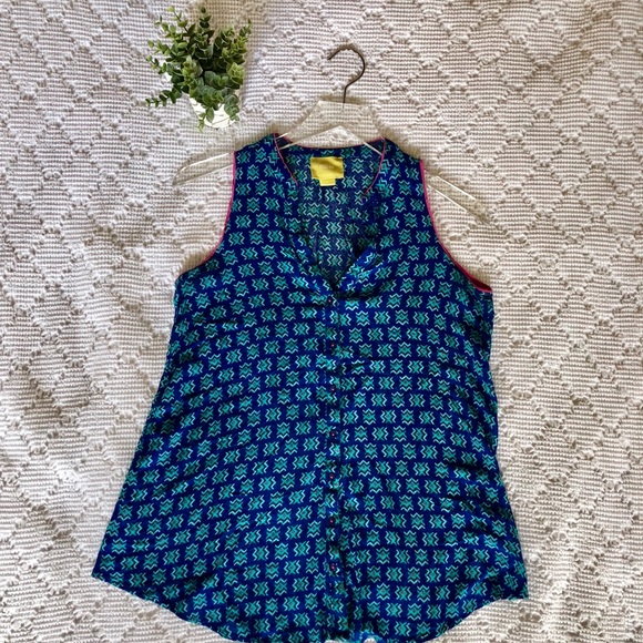 Maeve tribal print button down top, size 4 - Picture 3 of 6